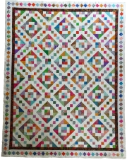 Jacob's ladder variation scrap quilt
